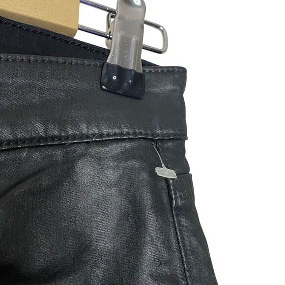 AG Adriano Goldschmied Jeans Women 27 Black Faux Leather Pants Farrah Skinny NEW - Picture 13 of 15